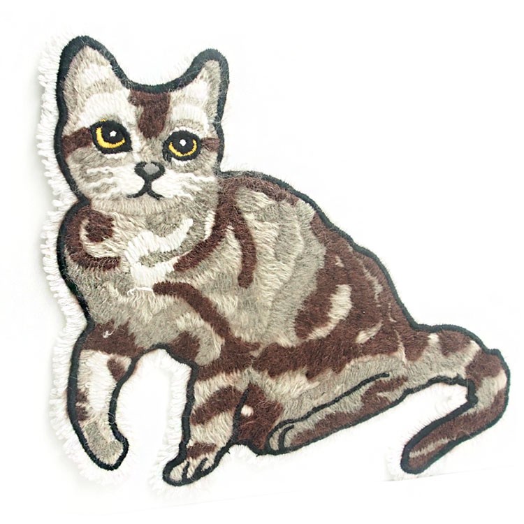 东莞源头厂家批发海马毛毛巾绣布贴个性猫咪立体绣服装妖精动漫网站免费定做